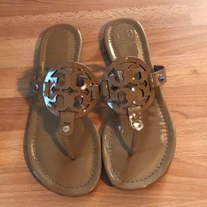 Brand new Tory Burch patent leather sandals